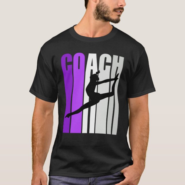 Lila Retro-Tanzlehrer Unterricht T-Shirt (Vorderseite)