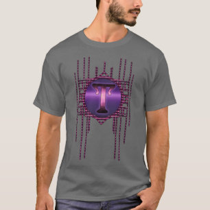 Lila Retro-Vintager Glamour T-Shirt