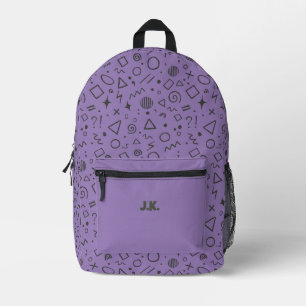 lila Retromuster Bedruckter Rucksack
