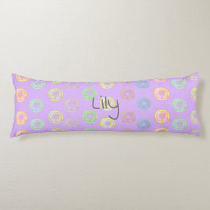 Lila reversibler Individuelle Name Donut Kissen