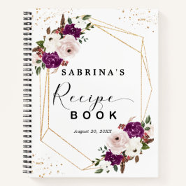 Lila Rezept für geometrisches Rosa Notizbuch