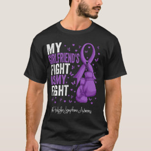 Lila Ribbon Girlfriend Hodgkins Lymphoma Awarene T-Shirt