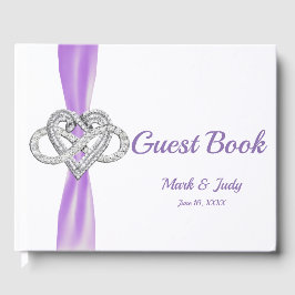 Lila Ribbon Infinity Heart Wedbook Gästebuch