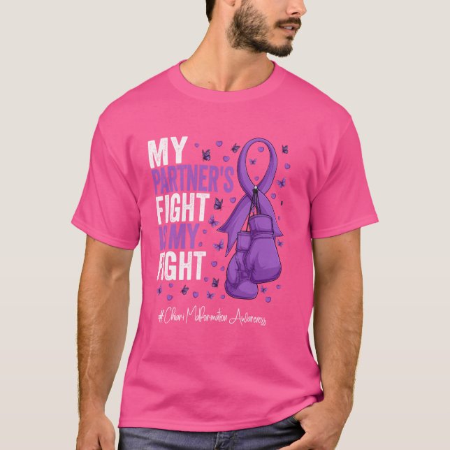 Lila Ribbon Partner Chiari Malformation Awarenes T-Shirt (Vorderseite)