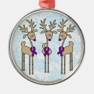 Lila Ribbon-Rentier - Alzheimer-Krankheit Silbernes Ornament