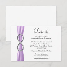 Lila Ribbon Silver Unendlichkeit Hochzeitsdetails