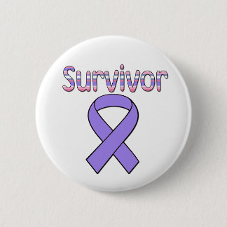 Lila Ribbon Survivor Button