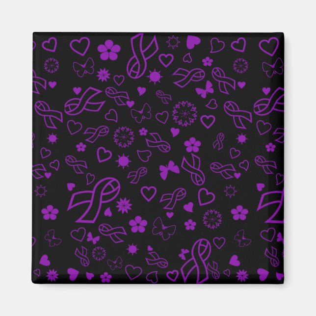 Lila Ribbons Multi..Fibro Magnet (Vorne)