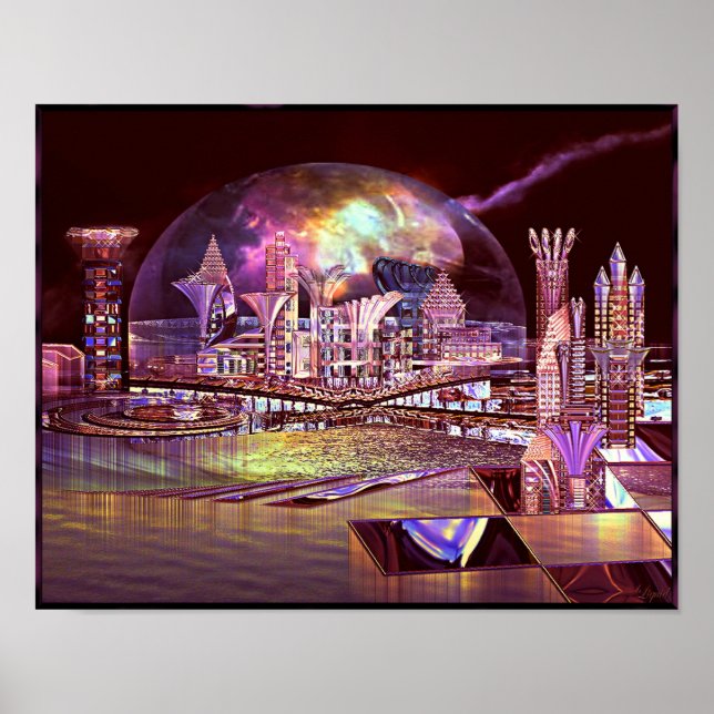 Lila Ringspurdrucke Poster (Vorne)