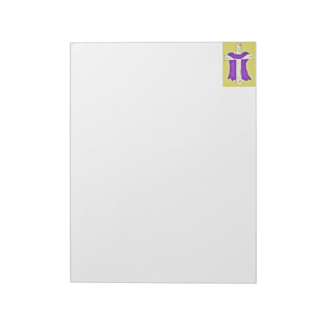 Lila Robe am Kreuz Notizblock (Rotiert)