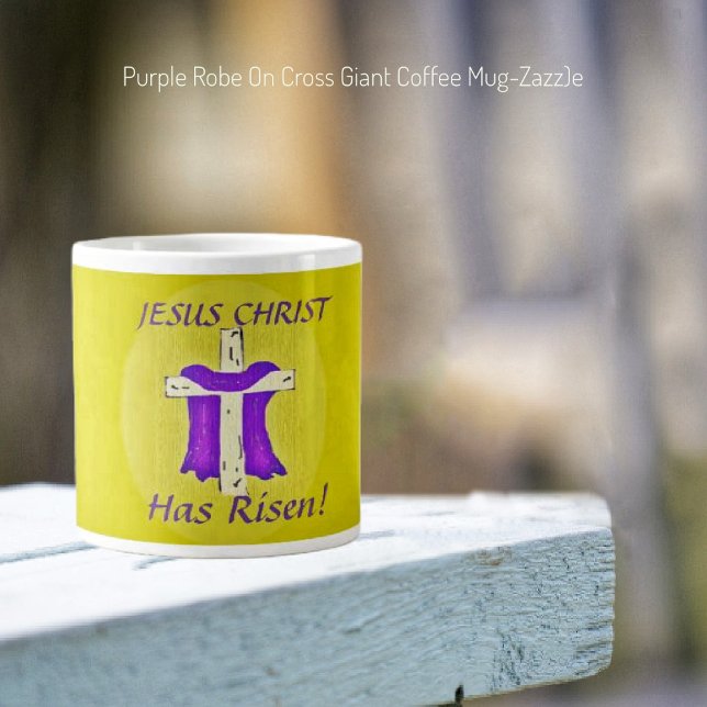 Lila Robe auf Kreuz Jumbo-Tasse (Von Creator hochgeladen)