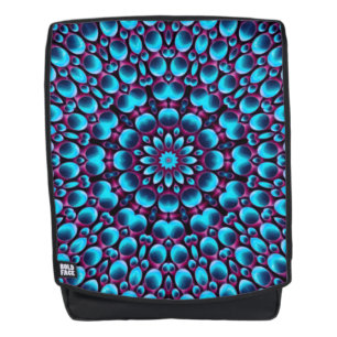 Lila Rohr-Vintages blaues Fraktal-Kaleidoskop Rucksack