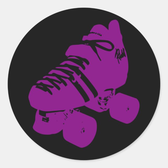 Lila Roller Derby Skate Sticker (Vorderseite)