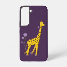 Lila Roller Skaten Funny Cartoon Giraffe Samsung Galaxy Hülle