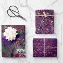 Lila romantische Gotische Hexe und Rose