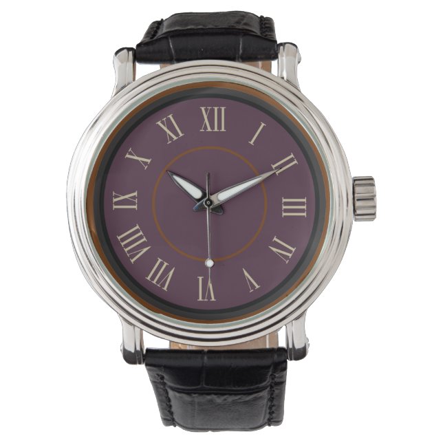 Lila römische Zahl Armbanduhr (Vorderseite)
