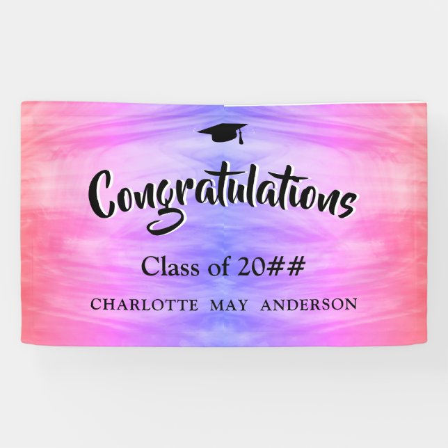 Lila rosa Abschluss Banner (Horizontal)