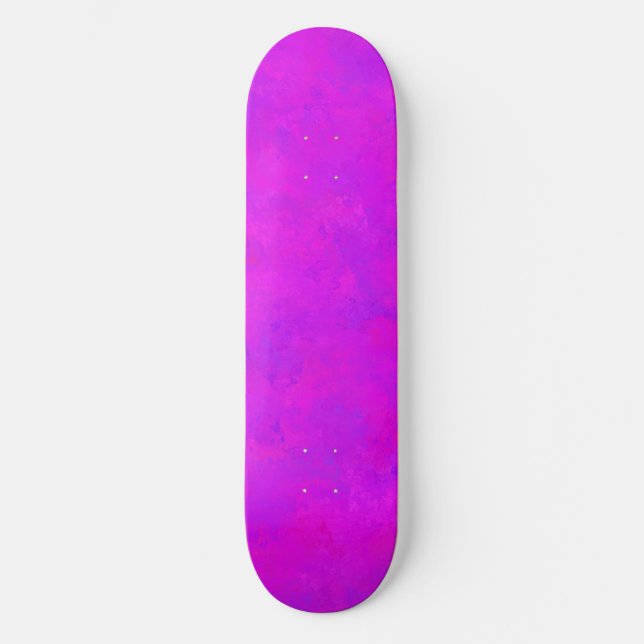 Lila rosa Abstraktes Muster Skateboard (Vorderseite)