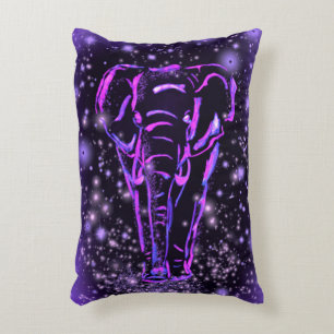 Lila rosa Akzent Kissen Elefant in Starry Night