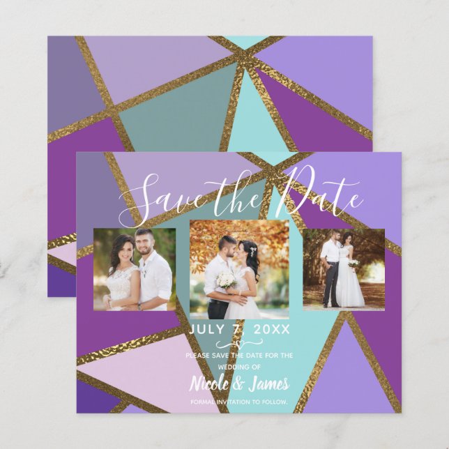 Lila-Rosa-Aquamarin-Türkis- und Bronzemedaille (Vorne/Hinten)