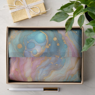 Lila rosa Aquamarines Aqua Blue Gold Marmor Seidenpapier