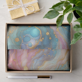 Lila rosa Aquamarines Aqua Blue Gold Marmor Seidenpapier
