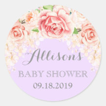 Lila Rosa Aquarell Blumen Baby Shower Geschenkanhä