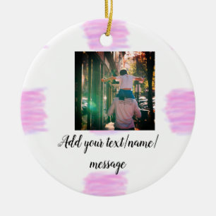 Lila rosa Aquarellfarbe Vater Sohn Vater hinzufüge Keramik Ornament