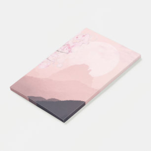 Lila Rosa Berge und Sonnenhorizont  Post-it Klebezettel