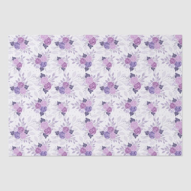 Lila Rosa Bläserner Elegant Feminine Blume Seidenpapier (Vorderseite)