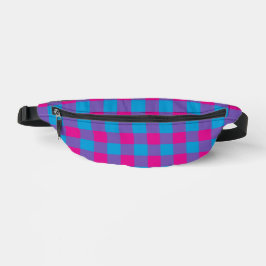 Lila Rosa Blau Karomuster Bauchtasche