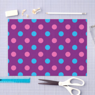 Lila Rosa Blau Punkte-Muster Seidenpapier