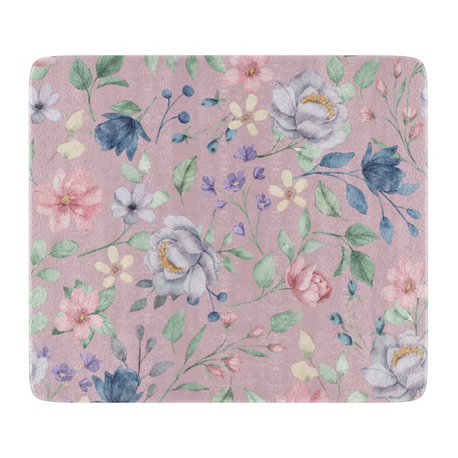 Lila rosa Blau- und Gelbbläschen Schneidebrett (Vorderseite)