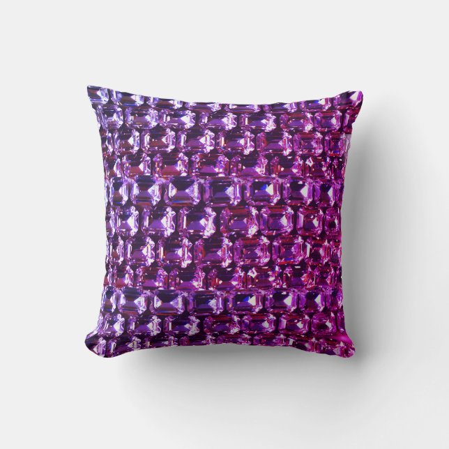 Lila-rosa-blaue Diamanten, lila Edelstein Kissen (Vorderseite)