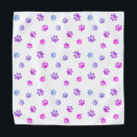 Lila rosa blaue Paw-Druckmuster Halstuch<br><div class="desc">Zeigen Sie,  wie viel Sie Tiere mit dieser niedlichen und mädchenhaft lila,  rosa und blauen Pfoten Druck gemustert bandana. Wetten Sie,  dass Ihr Haustier es auch anziehen wird!</div>