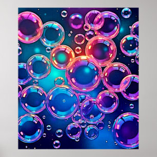 Lila Rosa Blubble Magie Poster