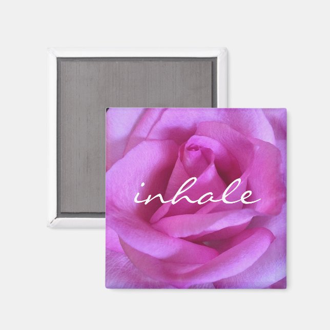 Lila Rosa-Blume Foto Inhalationsschrift Zitat Magnet (Vorderseite/Rückseite)