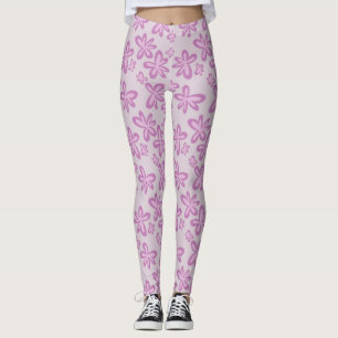 Lila rosa Blume Muster Abstrakt Leggings