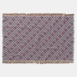 Lila rosa Blume und schwarze Polka Punkte Decke