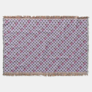 Lila rosa Blume und schwarze Polka Punkte Decke
