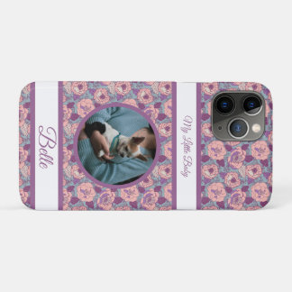 Lila Rosa Blumen & Banner mit Namen/Phrase Case-Mate iPhone Hülle