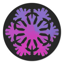 Lila Rosa Blumen-Schneeflocke 