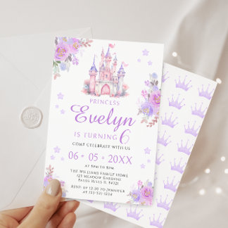 Lila Rosa Blumengebirge, niedliche Prinzessin Gebu Einladung