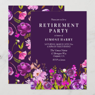 Lila Rosa Blumenwasser Party für die Pflege von Fa Einladung