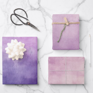 Lila Rosa Blush Textur Geschenkpapier Set