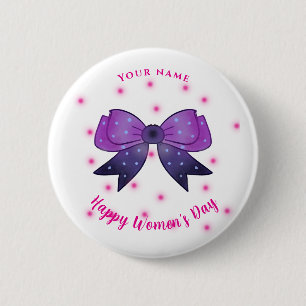 Lila & rosa Bogen Individuelle Name Frauen Button