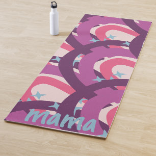 Lila rosa Bohemisch Rainbow Personalisiert Mama Yogamatte