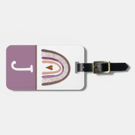 Lila & rosa Boho Rainbow Kid's Initial Gepäckanhänger