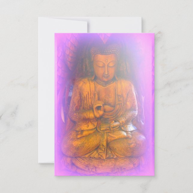 lila/rosa Buddha-Einladungskarte Einladung (Vorderseite)