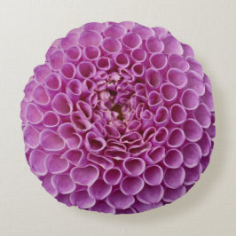 Lila rosa Dahlia Blume Rundkissen Rundes Kissen